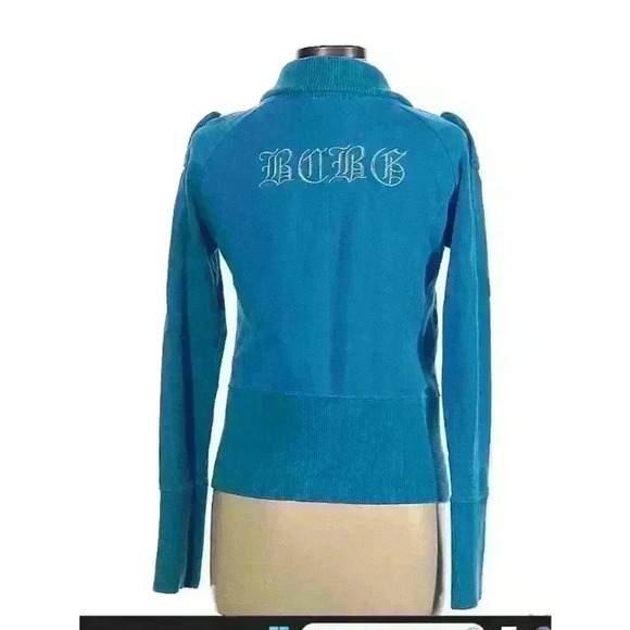 BCBGMAXAZRIA Solid Blue Cotton Jacket size L - Picture 2 of 2